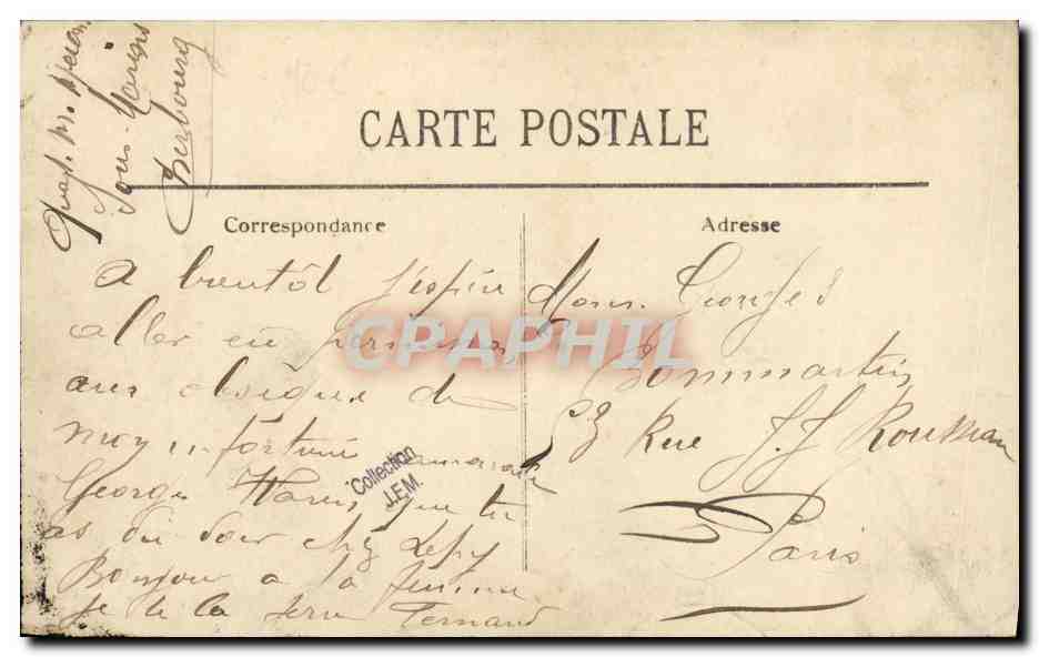 Le Submersible "Pluviose" — naufrage le 26 mai 1910 devant Calais — éditeur non visible — Verso