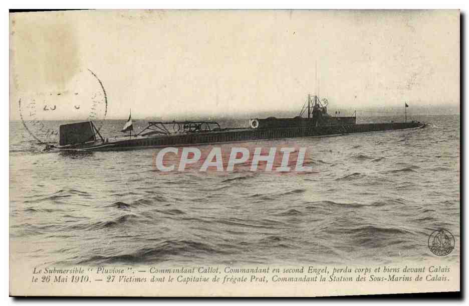 Le Submersible "Pluviose" — naufrage le 26 mai 1910 devant Calais — édition non identifiée