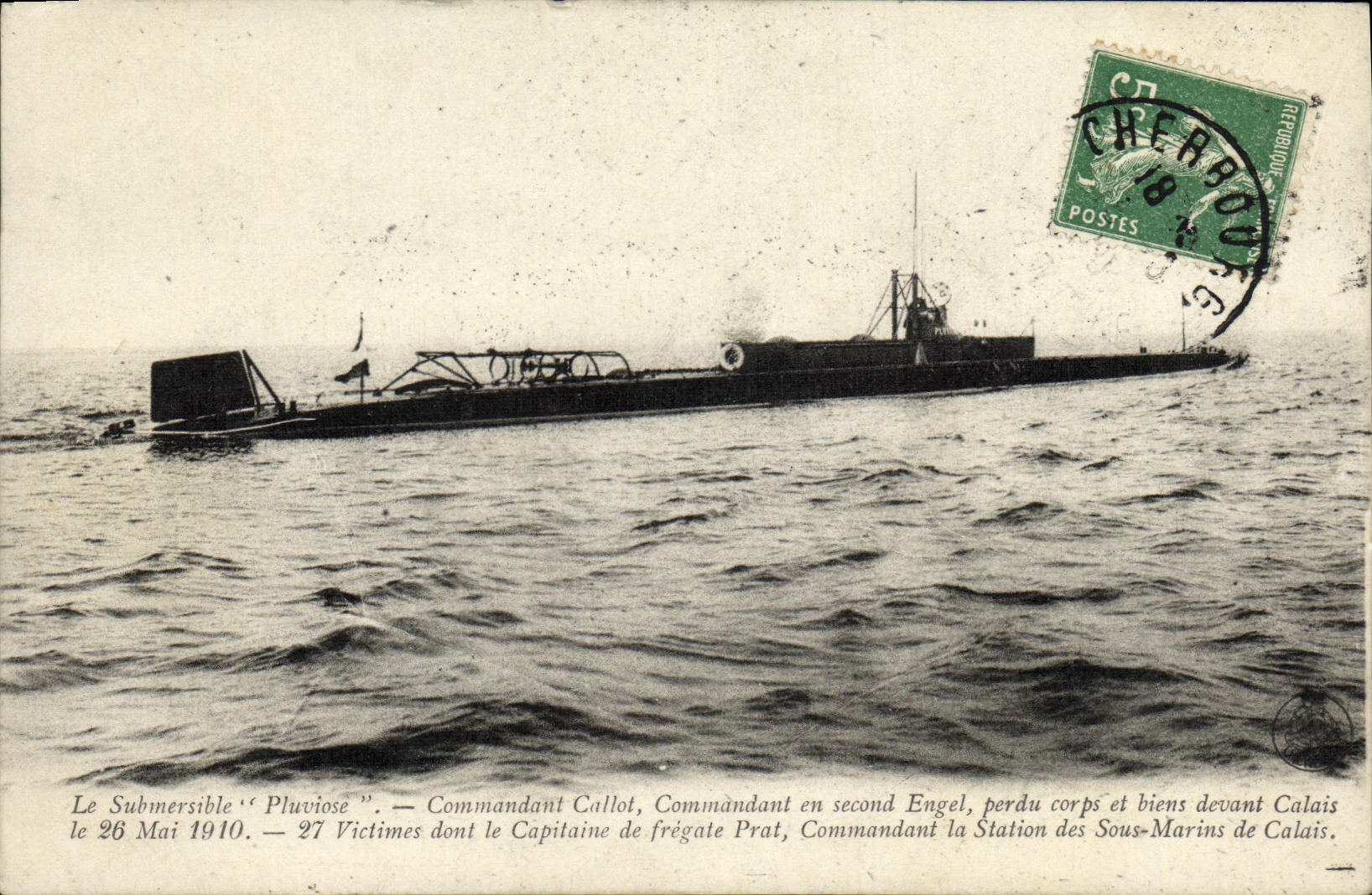 Le Submersible "Pluviose" — naufrage le 26 mai 1910 — édition non identifiée