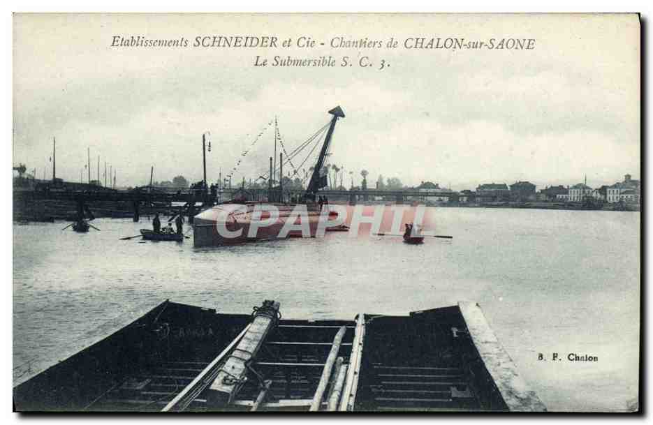Chantiers de CHALON-sur-SAONE — Le Submersible S. C. 3. — B. F. Chalon