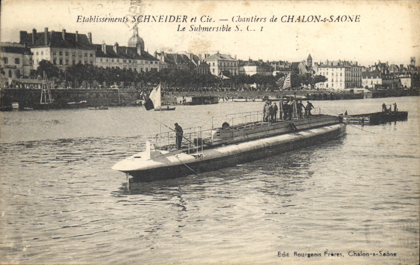 Chantiers Schneider et Cie — Le Submersible S.C. 1 à Chalon-sur-Saône