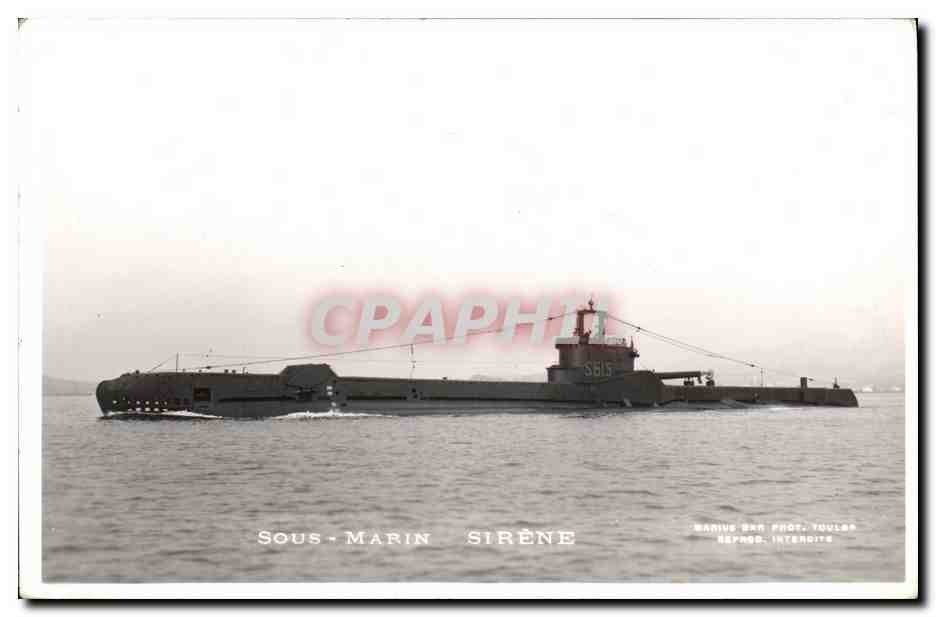 CPA Bateau Guerre Sous marin Sirene 