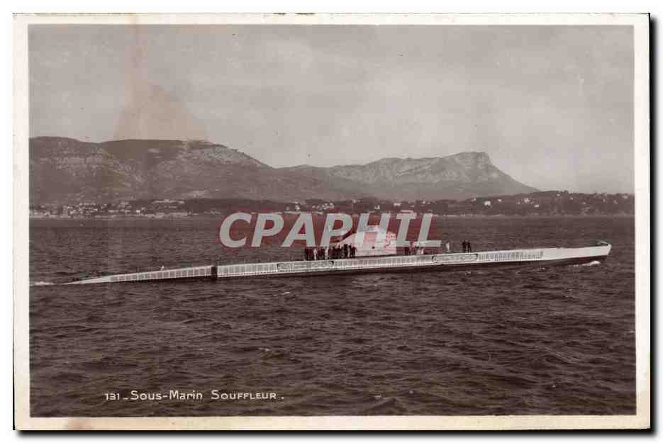 CPA Bateau Guerre sous marin Souffleur