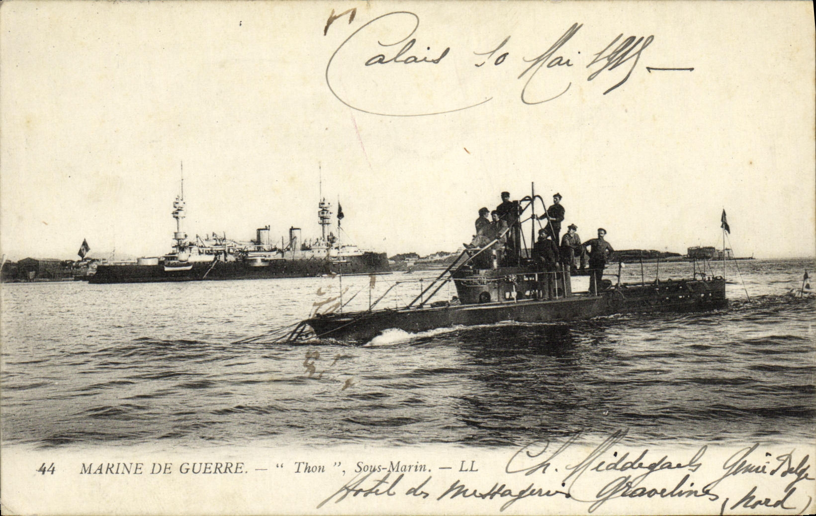 Calais — Sous-Marin 'Thon' — Éditeur G. M. G. n°44