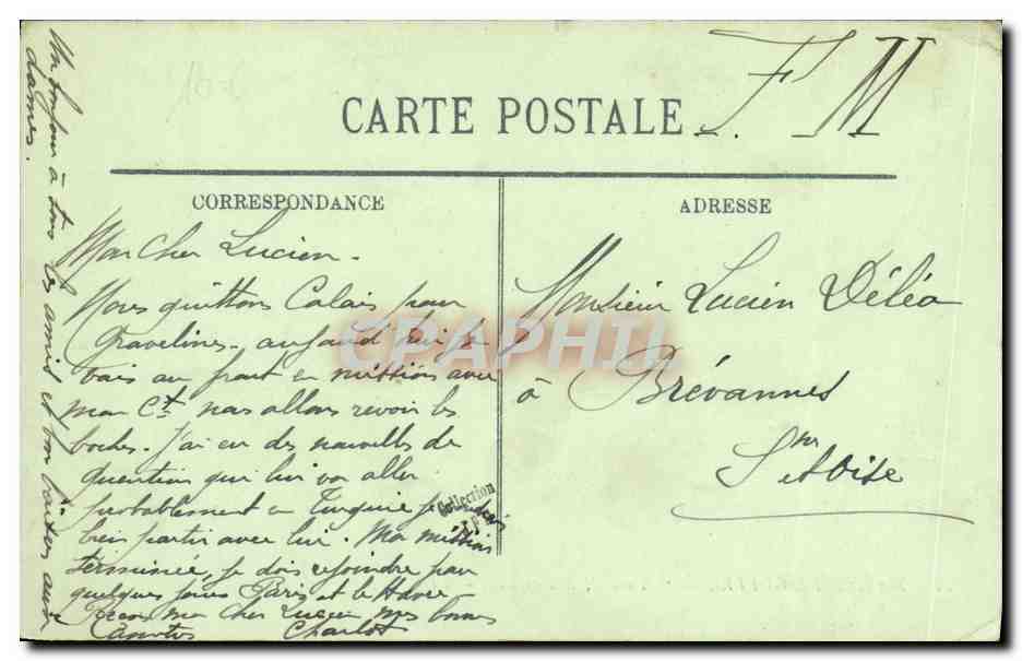 Calais — Sous-Marin 'Thon' — Éditeur G. M. G. n°44 — Reverso