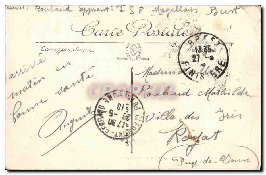 CPA Bateau Guerre Thon Sous marin — Verso