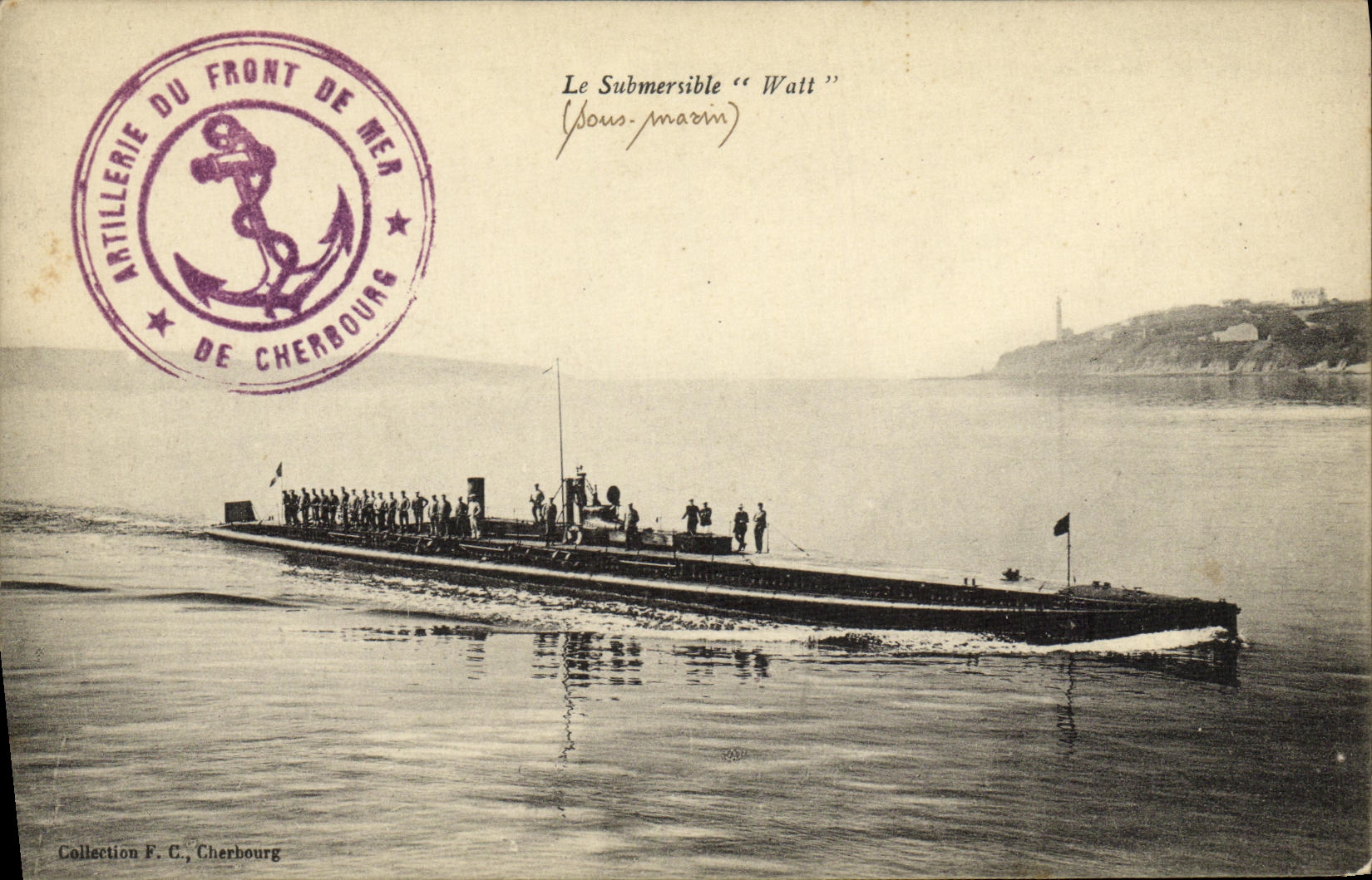 Le Submersible "Watt" — sous-marin — Artillerie du Front de Mer, Cherbourg