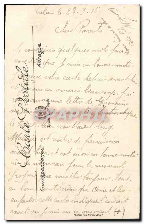 CPA Bateau Guerre Calais Les sous marins et la caserne des equipages — Verso