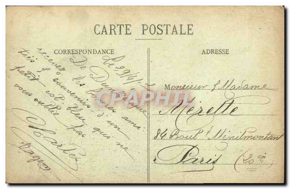 CPA Bateau Guerre Dunkerque Un sous marin dans les ecluses — Verso