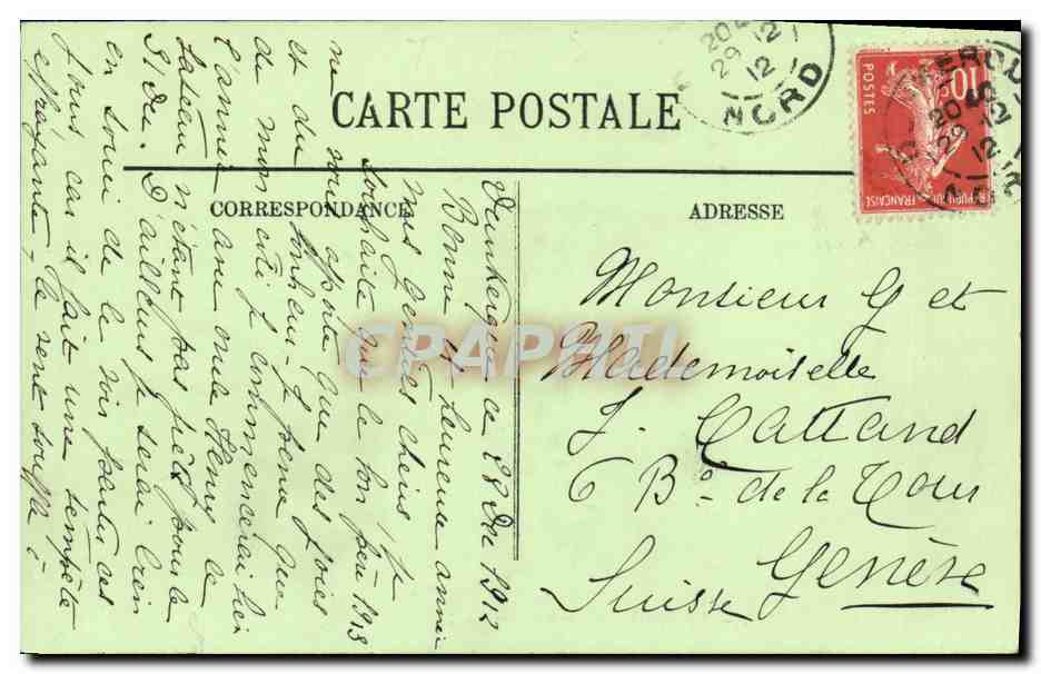 CPA Bateau Guerre Dunkerque Un sous marin dans le sas — Verso