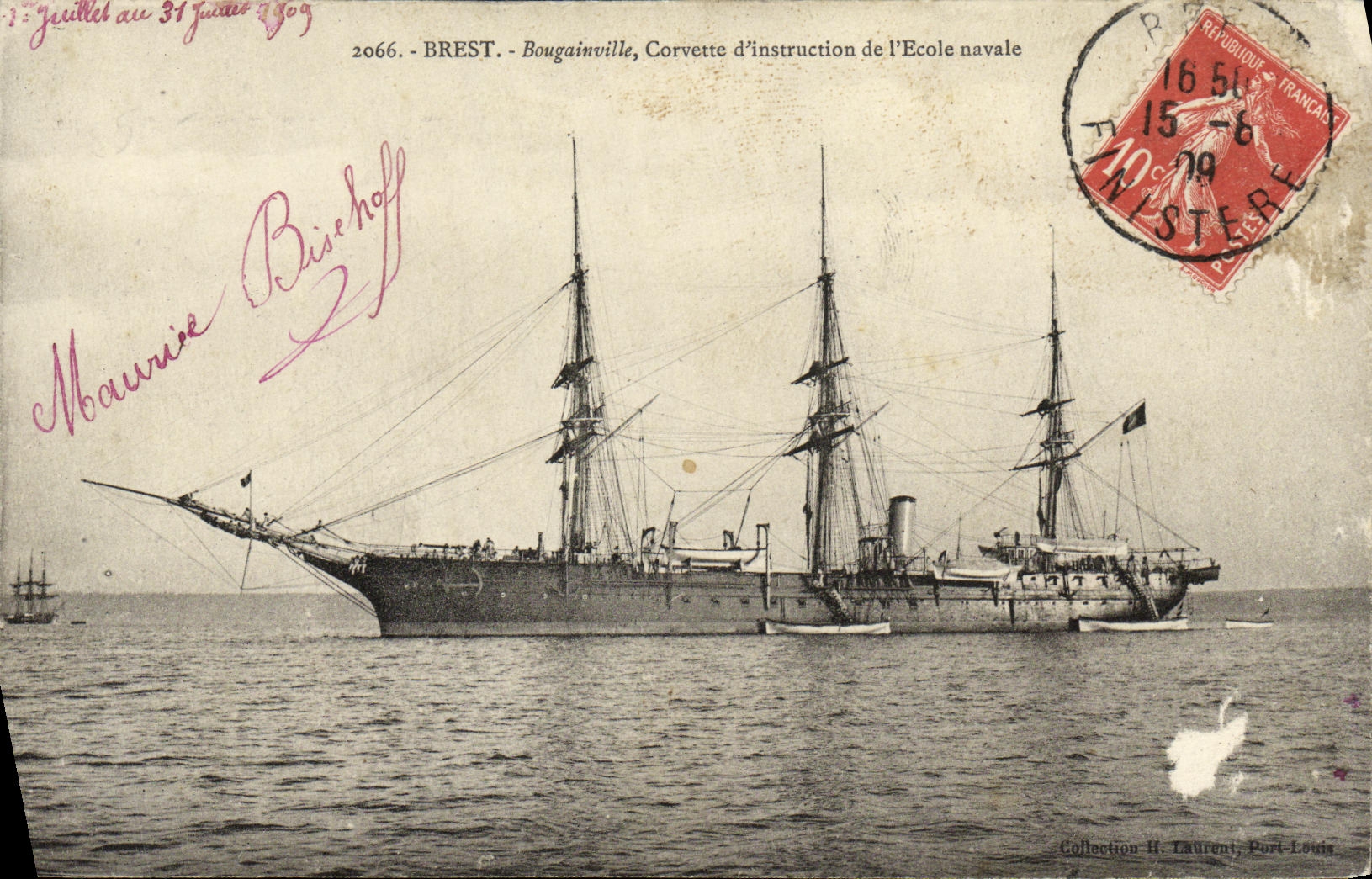 CPA Bateau Guerre Brest Bougainville Corvette d instruction de l ecole navale