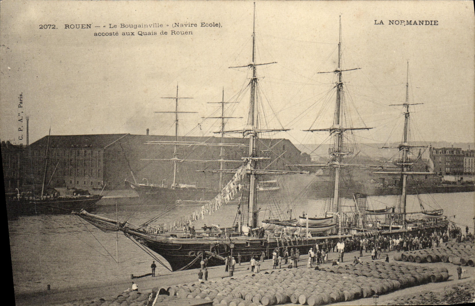 Rouen — Le Bougainville (Navire École) accosté aux Quais de Rouen — LA NORMANDIE, n° 2072