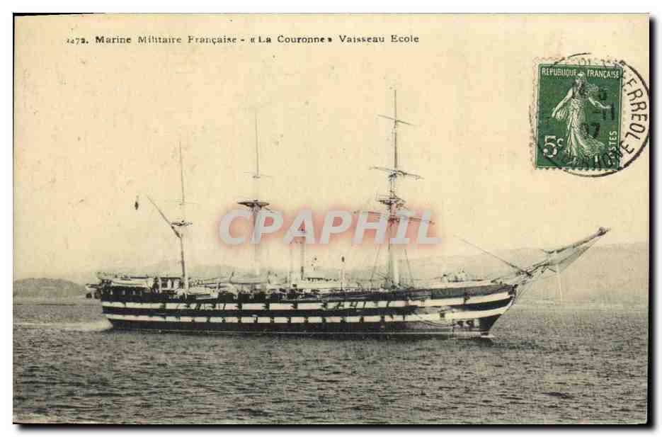 La Couronne — Nave Scuola — Marina Militare Francese — Editore: Atelier di Fototipografia Guenelle, Marsiglia