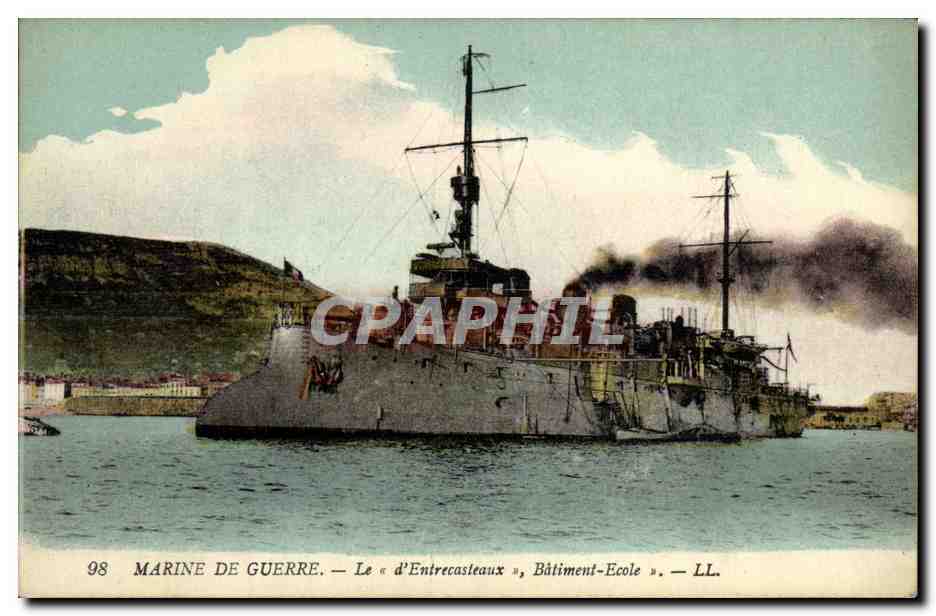 CPA Bateau Guerre Le d Entrecasteaux Batiment Ecole