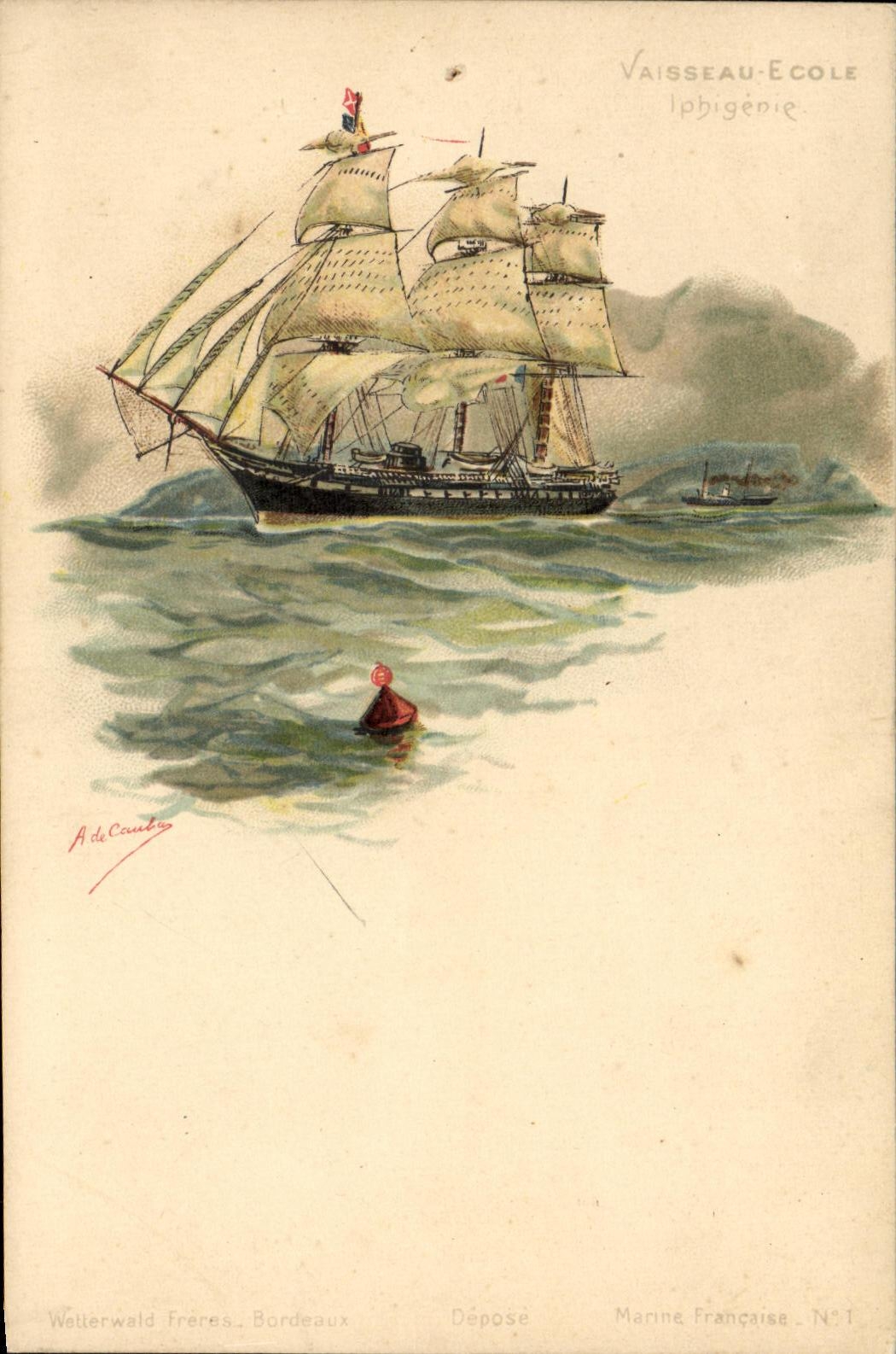 Vaisseau École Iphigénie — Marine Française N°1 — Wetterwald Frères, Bordeaux