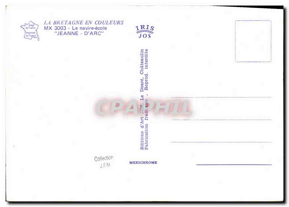 CPM Bateau Guerre Le navire ecole Jeanne d arc — Verso