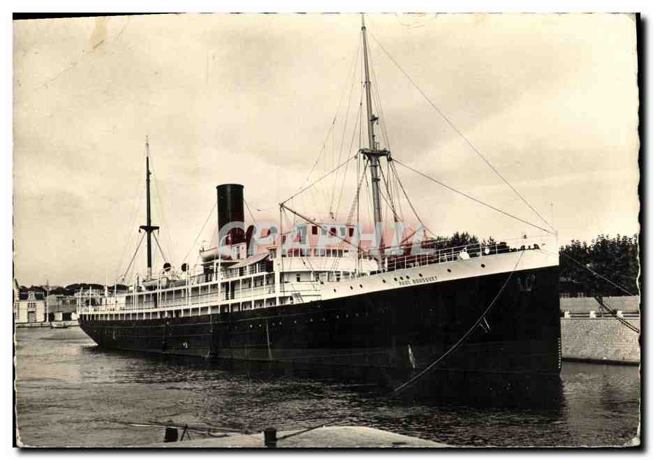 CPSM Bateau Guerre Sete Les quais et le navire ecole Paul Bousquet