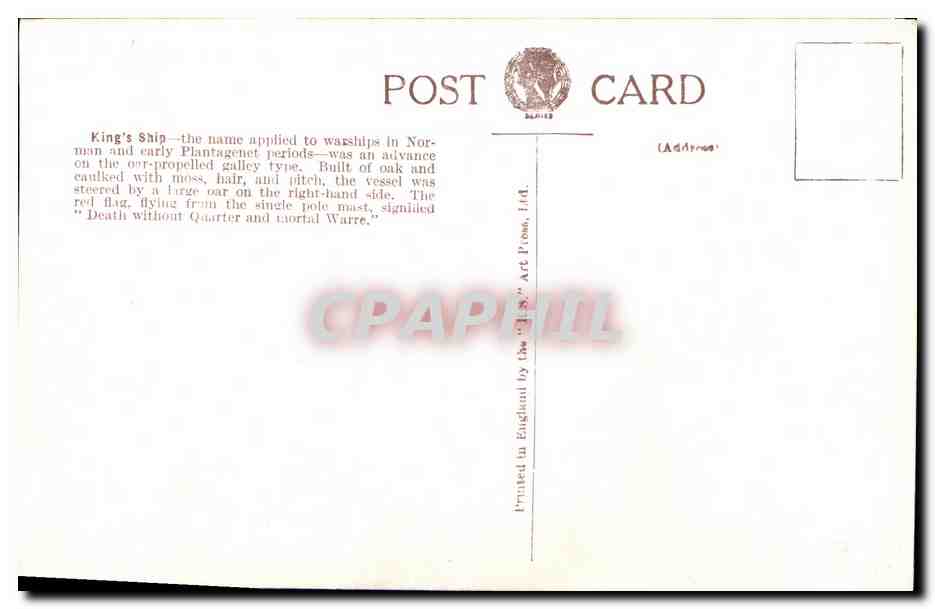 Navire royal — période normande et planteagénate — éditeur D. S. Art Press, Ltd. — Verso