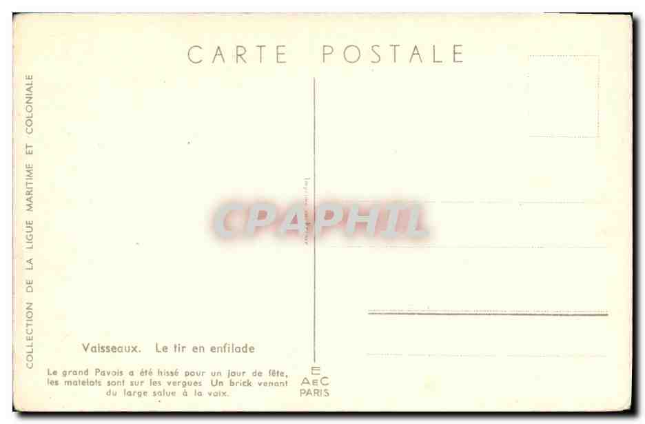 CPA Bateau Guerre Vaisseaux Le tir en enfilade Haffner — Rückseite