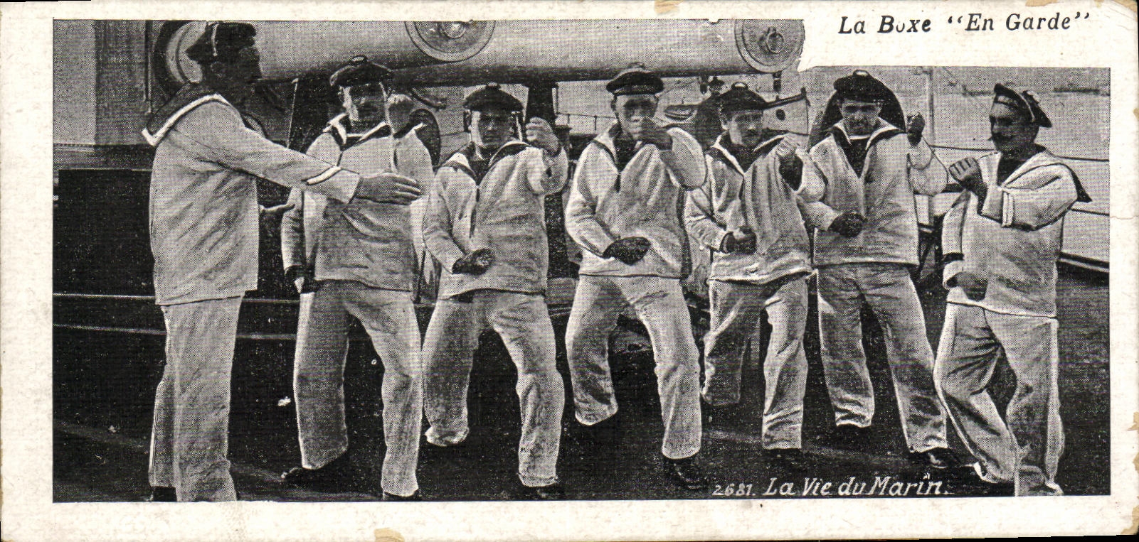 CPA Bateau Marins La boxe En garde La vie du marin 