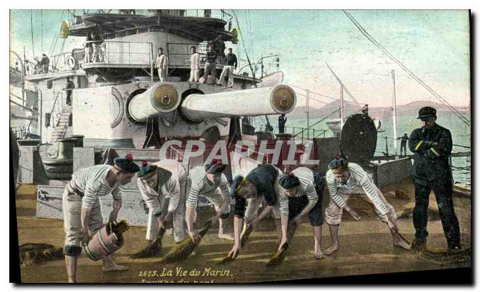 Marins nettoyant un navire — La Vie du Marin — n°2813 — éditeur AQUA PHOTO PARIS