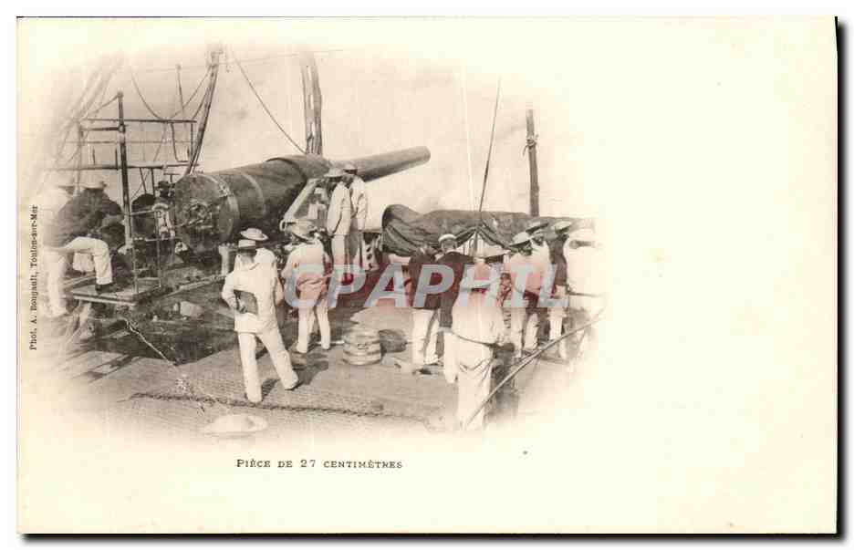 Pièce de 27 centimètres — Canon de guerre — Phot. A. Bougault, Toulon-sur-Mer
