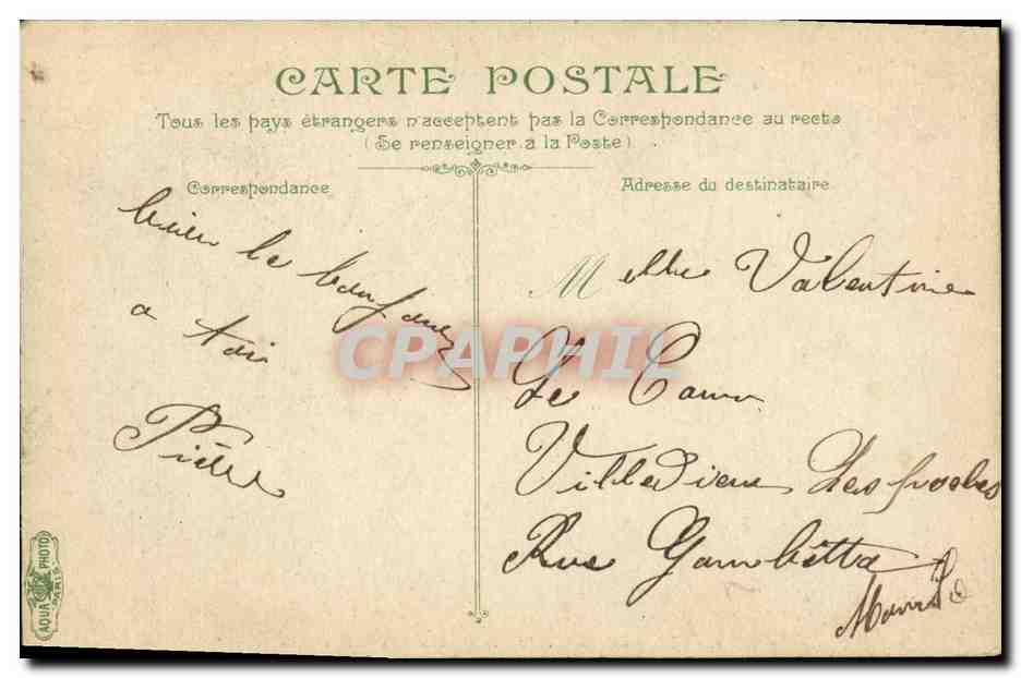 Pointage d'un canon à tir rapide — La Vie du Marin — éditeur V. Marc, n° 2716 — Rückseite