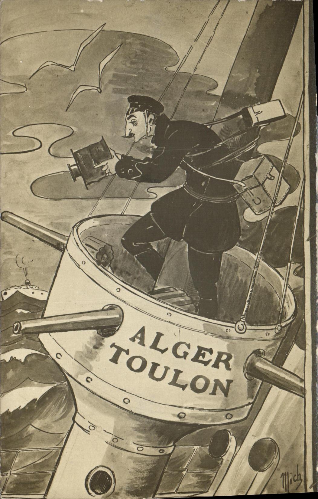 CPA Bateau Guerre Alger Toulon Algerie Photographe 