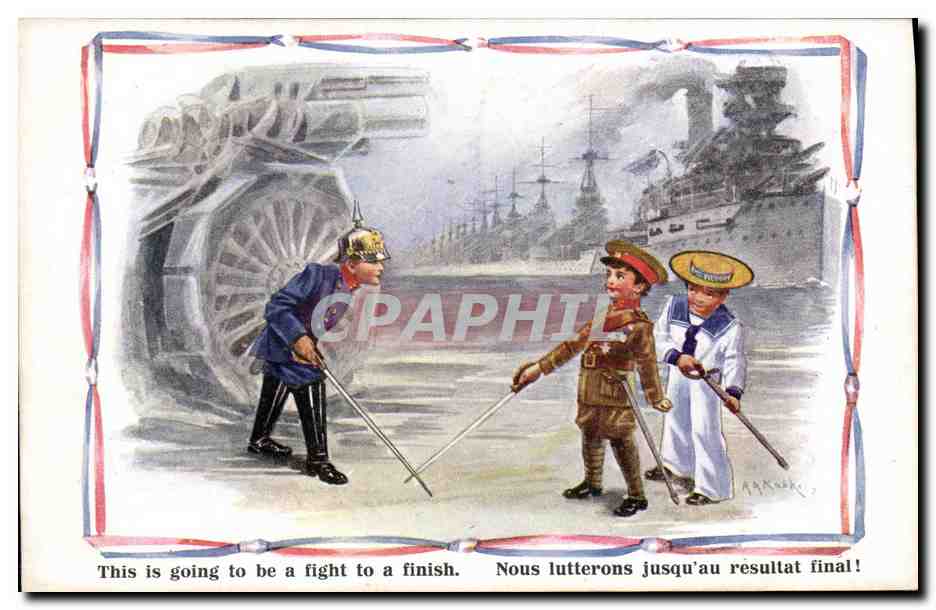 CPA Bateau Guerre Duel Escrime Militaria 