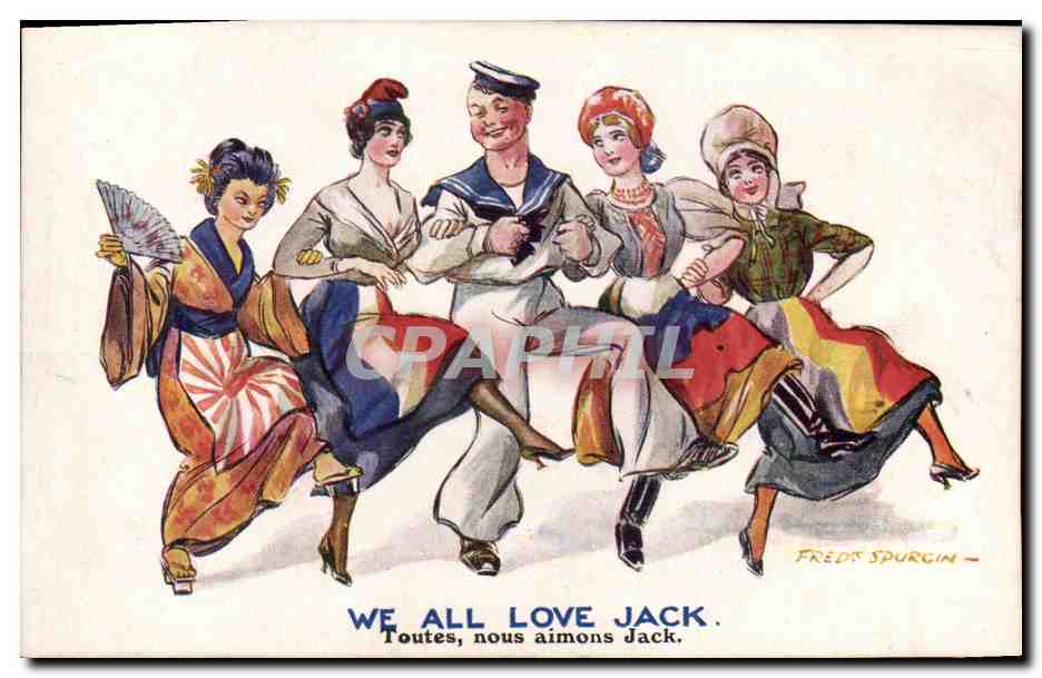 CPA Bateau We all love Jack Marin Spurgin Humour 