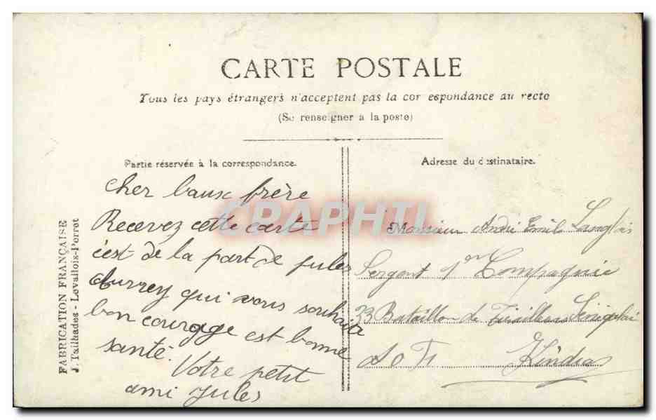 CPA Fantaisie Fleurs EnfantsPoupee Soldat Miltiaria  — Rückseite