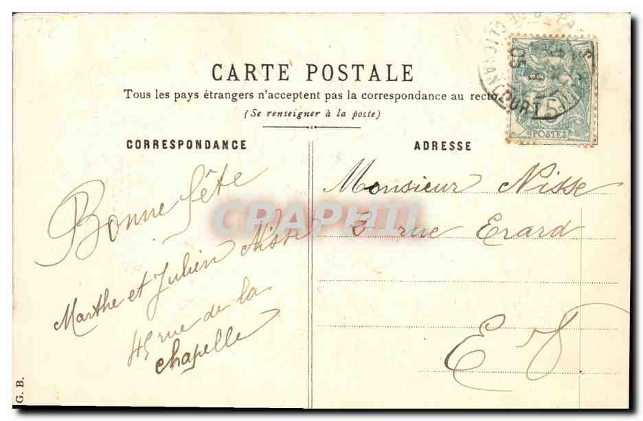 CPA Fantaisie Fleurs Bouquet — Verso