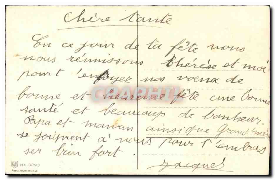 CPA Fantaisie Fleurs Enfants Chien — Rückseite