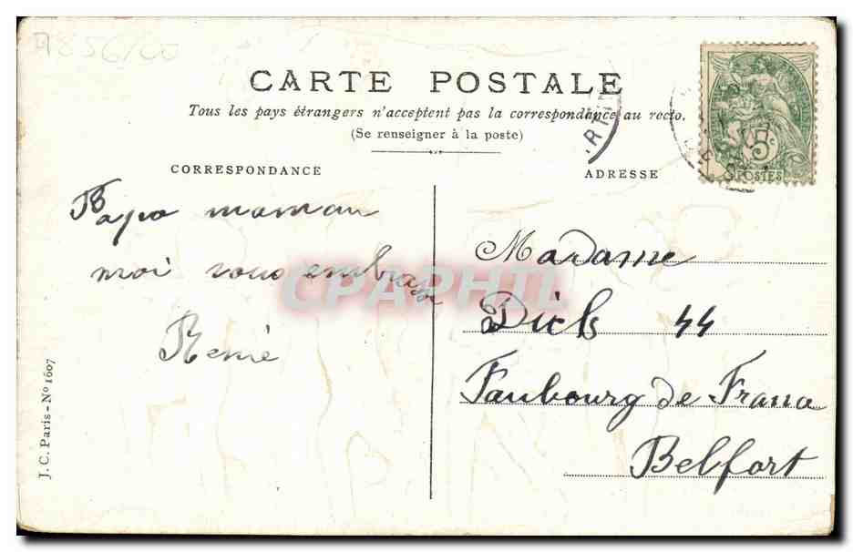 CPA Fantaisie Fleurs Enfants nus Bonne fete Anges — Verso