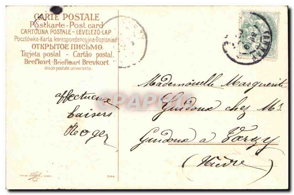 CPA Fantaisie Fleurs Colombe Trefle — Verso