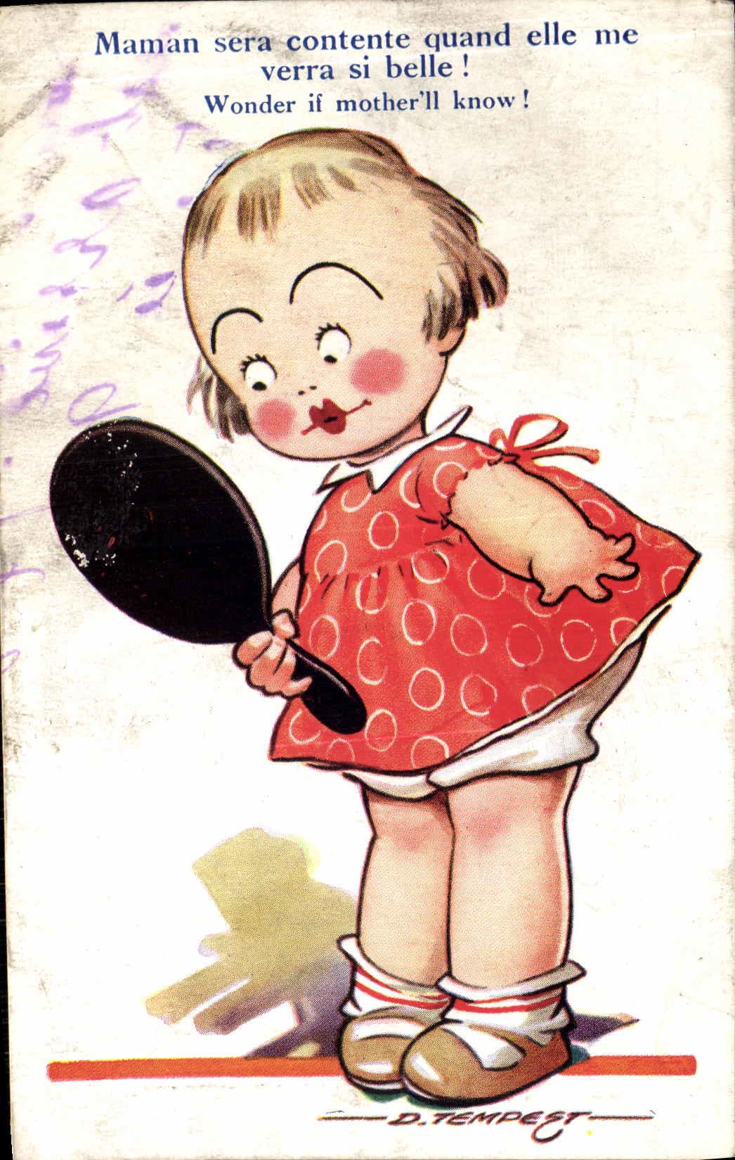 CPA Fantaisie Enfant Maman sera contente quand elle me verra si belle