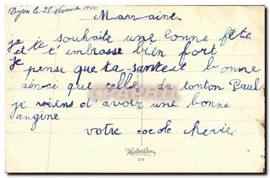 CPA Fantaisie Enfant Flute Mouton  — Verso