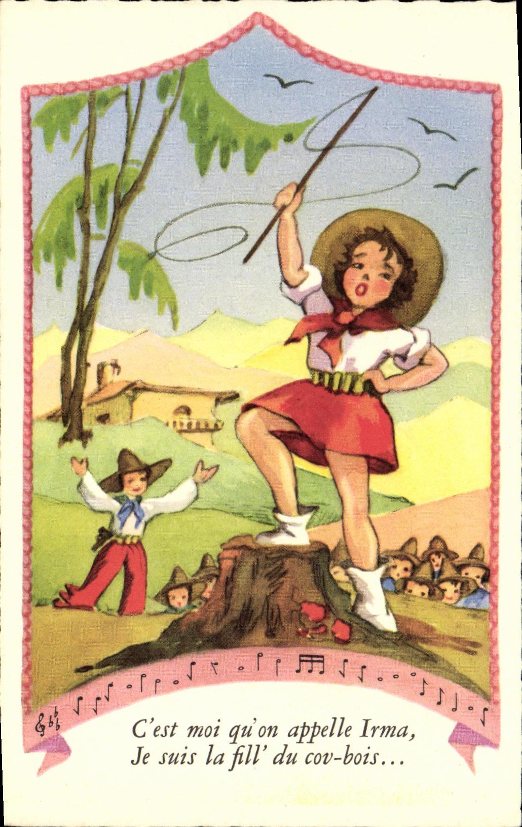 CPA Fantaisie Enfants Cow Boy