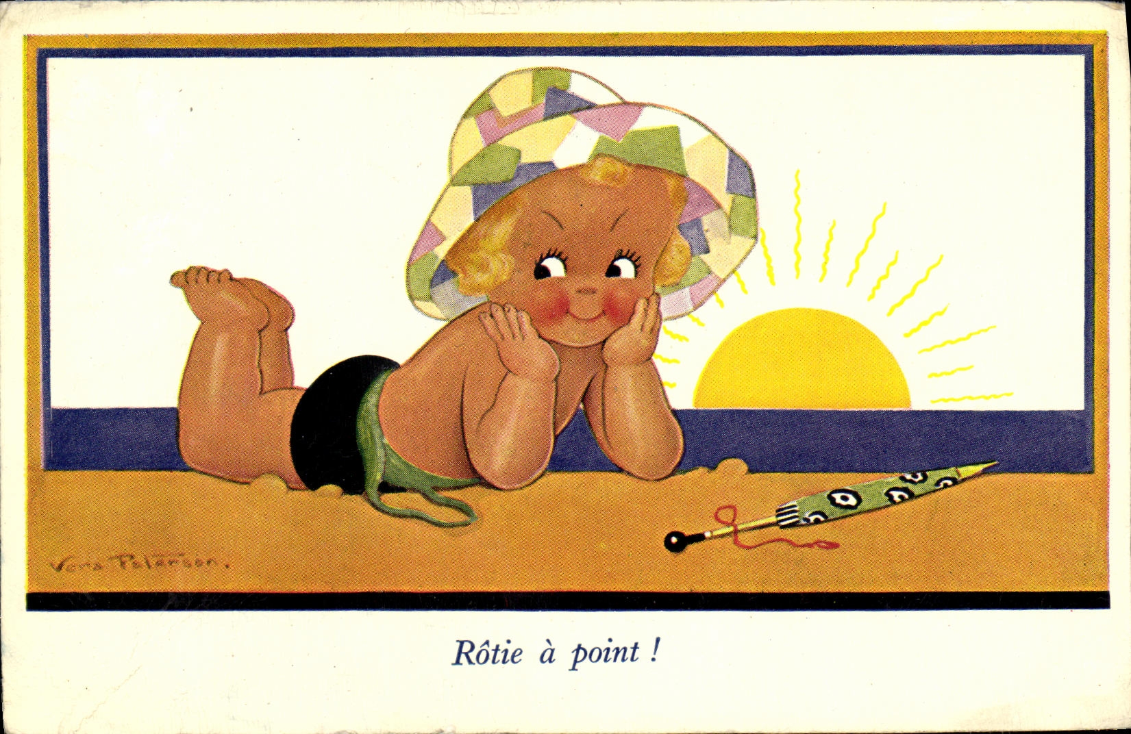 CPA Fantaisie Enfant Rotie a point