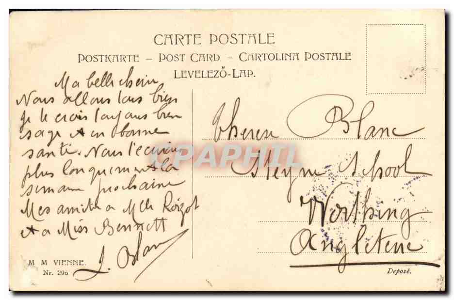 CPA Fantaisie Fleurs Enfant Papillon — Verso