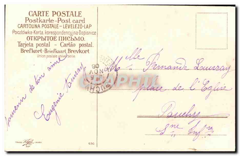 CPA Fantaisie Enfant oie  — Verso