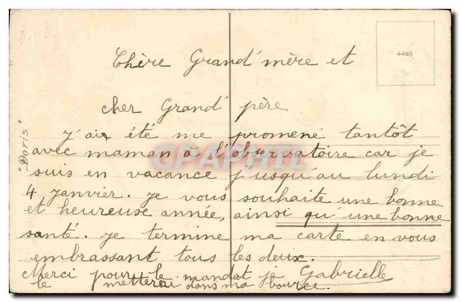 CPA Fantaisie Enfants Bonne annee Chien  — Verso