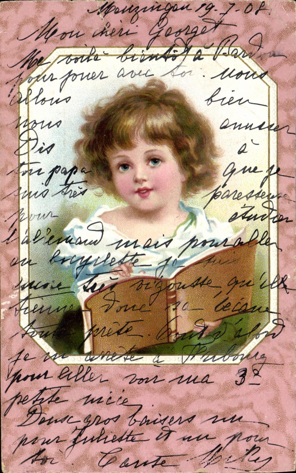 CPA Fantaisie Enfant Lecture