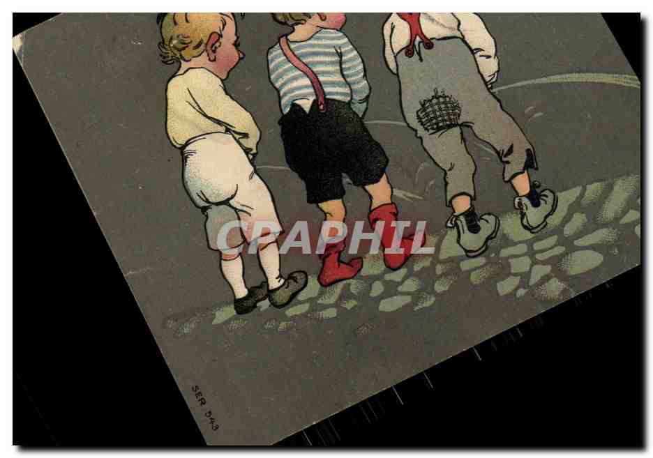 CPA Fantaisie Enfants faisant pipi