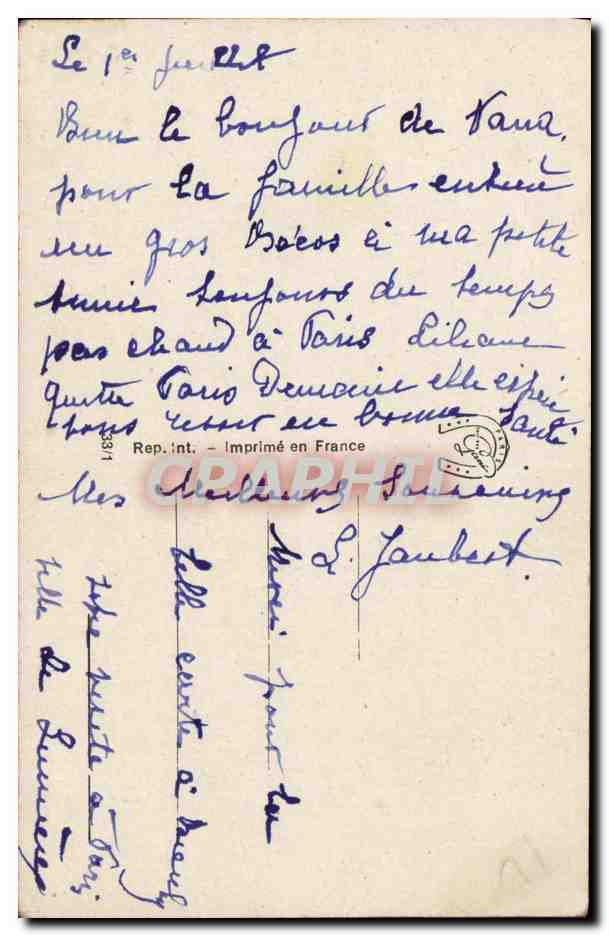 CPA Fantaisie Enfant Institut de beaute Chien  — Verso
