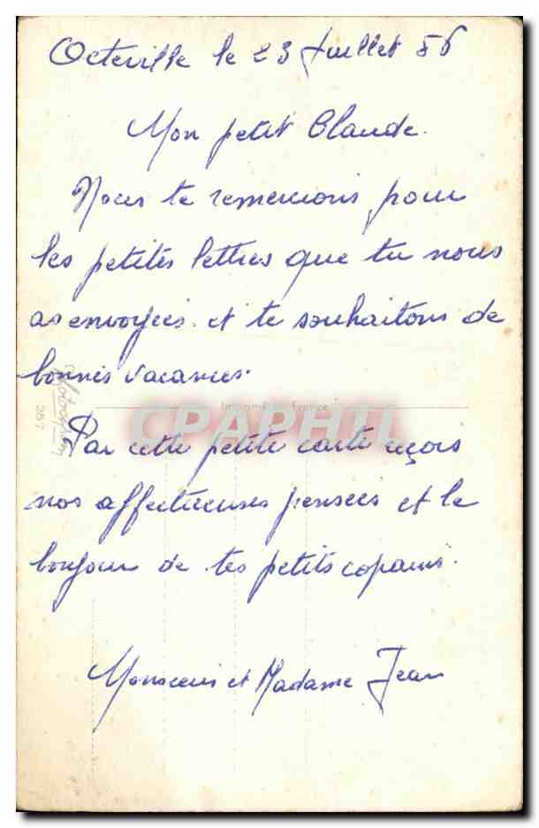 CPA Fantaisie Enfants Moto — Verso