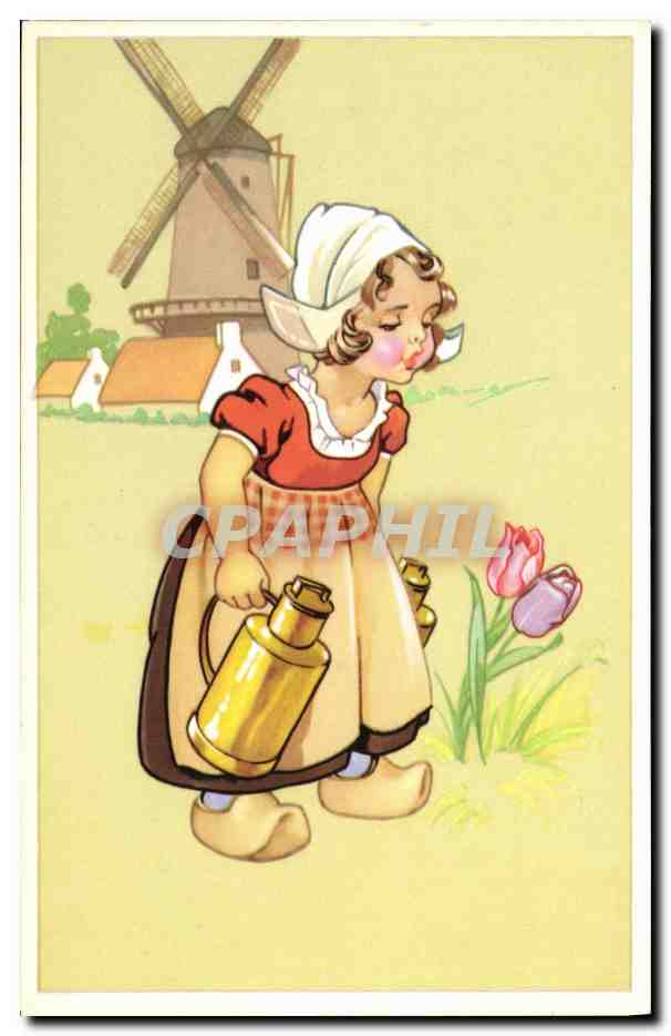 CPA Fantaisie Enfant Moulin