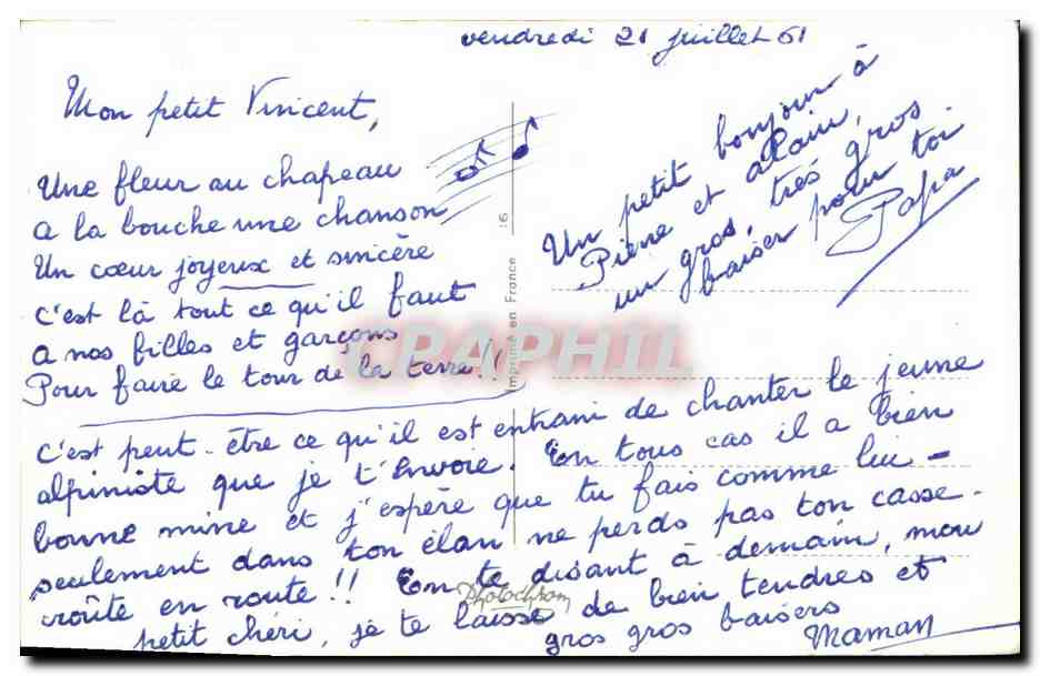 CPA Fantaisie Enfants Ah si j avais des fleurs Alpinisme Chevre  — Rückseite