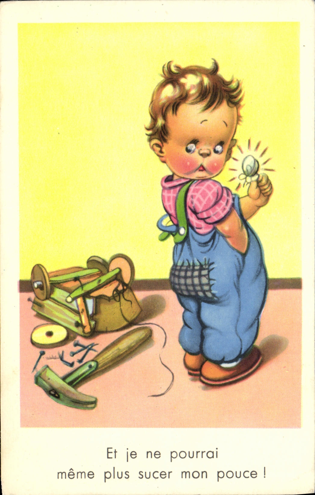 CPA Fantaisie Enfant Et je ne pourrai meme plus sucer mon pouce