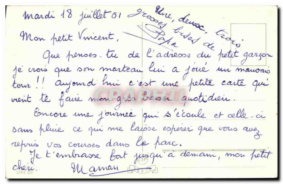 CPA Fantaisie Enfant Et je ne pourrai meme plus sucer mon pouce — Rückseite